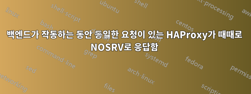 백엔드가 작동하는 동안 동일한 요청이 있는 HAProxy가 때때로 NOSRV로 응답함