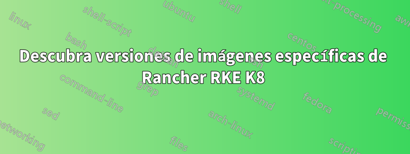 Descubra versiones de imágenes específicas de Rancher RKE K8