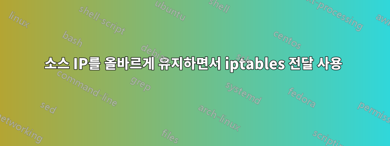 소스 IP를 올바르게 유지하면서 iptables 전달 사용