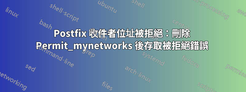 Postfix 收件者位址被拒絕：刪除 Permit_mynetworks 後存取被拒絕錯誤