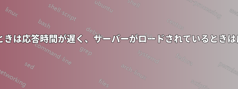 サーバーがアイドル状態のときは応答時間が遅く、サーバーがロードされているときは応答時間が速くなりますか?