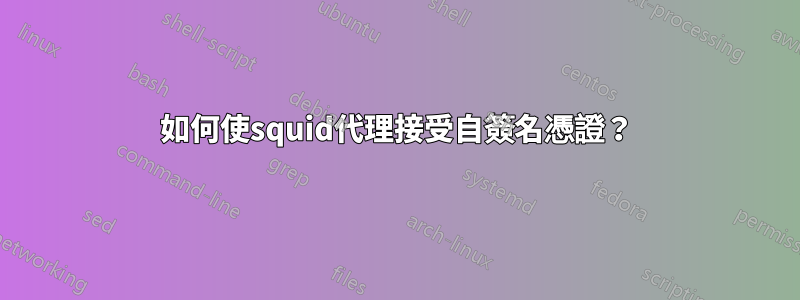 如何使squid代理接受自簽名憑證？