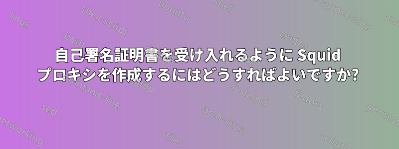 自己署名証明書を受け入れるように Squid プロキシを作成するにはどうすればよいですか?