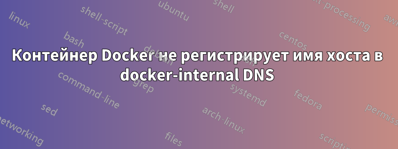 Контейнер Docker не регистрирует имя хоста в docker-internal DNS