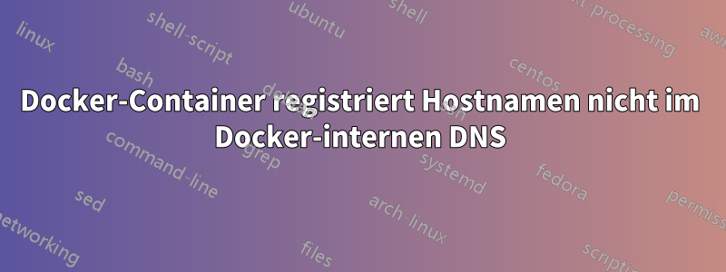 Docker-Container registriert Hostnamen nicht im Docker-internen DNS