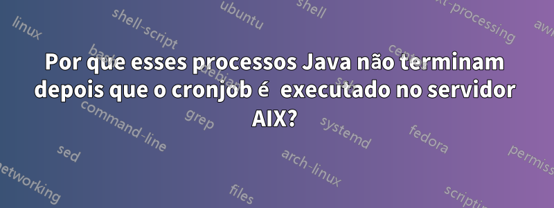 Por que esses processos Java não terminam depois que o cronjob é executado no servidor AIX?