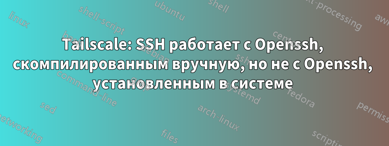 Tailscale: SSH работает с Openssh, скомпилированным вручную, но не с Openssh, установленным в системе