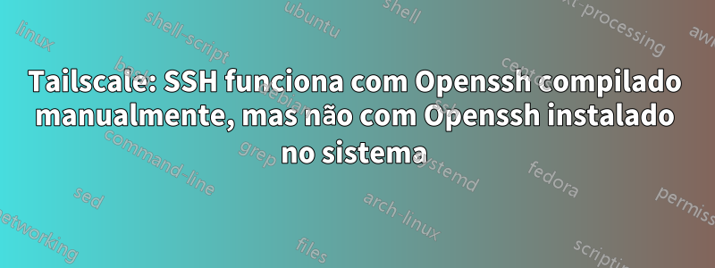 Tailscale: SSH funciona com Openssh compilado manualmente, mas não com Openssh instalado no sistema