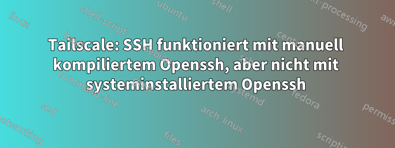 Tailscale: SSH funktioniert mit manuell kompiliertem Openssh, aber nicht mit systeminstalliertem Openssh