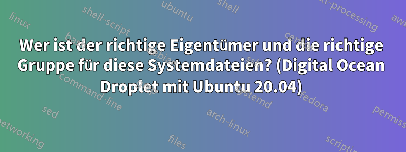 Wer ist der richtige Eigentümer und die richtige Gruppe für diese Systemdateien? (Digital Ocean Droplet mit Ubuntu 20.04)