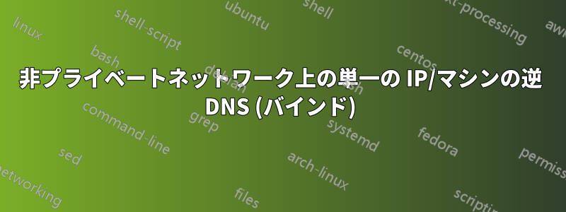 非プライベートネットワーク上の単一の IP/マシンの逆 DNS (バインド)