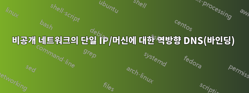 비공개 네트워크의 단일 IP/머신에 대한 역방향 DNS(바인딩)