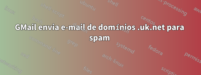 GMail envia e-mail de domínios .uk.net para spam