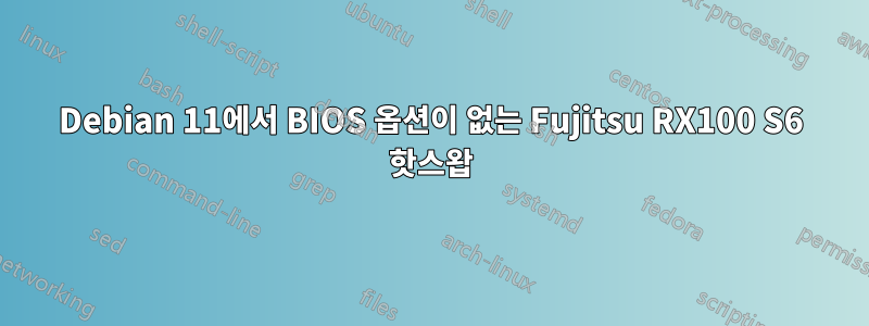 Debian 11에서 BIOS 옵션이 없는 Fujitsu RX100 S6 핫스왑