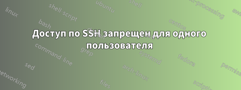 Доступ по SSH запрещен для одного пользователя