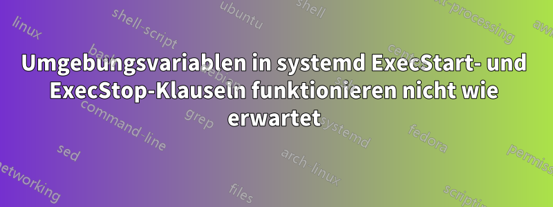 Umgebungsvariablen in systemd ExecStart- und ExecStop-Klauseln funktionieren nicht wie erwartet