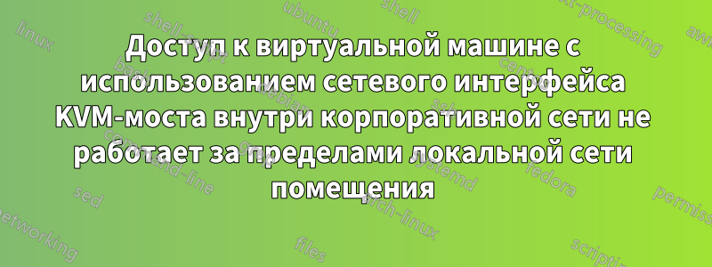 Доступ к виртуальной машине с использованием сетевого интерфейса KVM-моста внутри корпоративной сети не работает за пределами локальной сети помещения