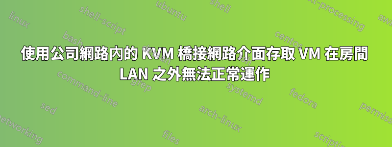 使用公司網路內的 KVM 橋接網路介面存取 VM 在房間 LAN 之外無法正常運作