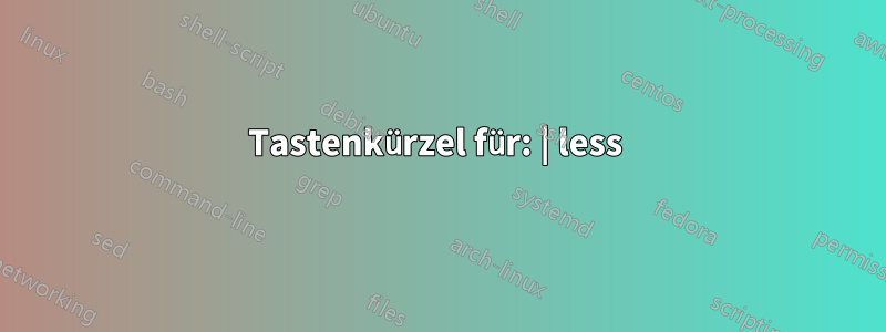 Tastenkürzel für: | less 