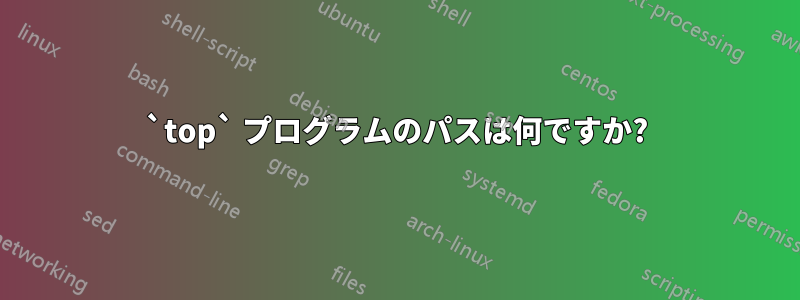 `top` プログラムのパスは何ですか?