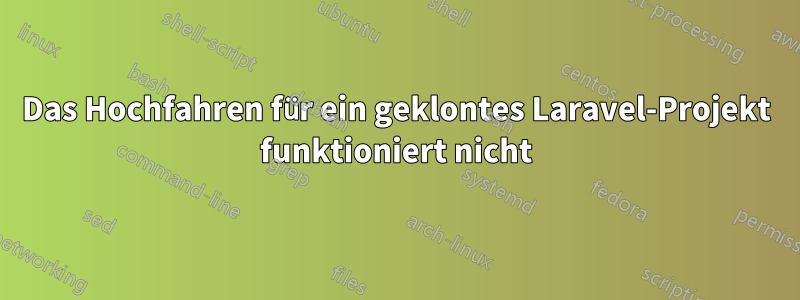 Das Hochfahren für ein geklontes Laravel-Projekt funktioniert nicht