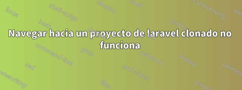 Navegar hacia un proyecto de laravel clonado no funciona