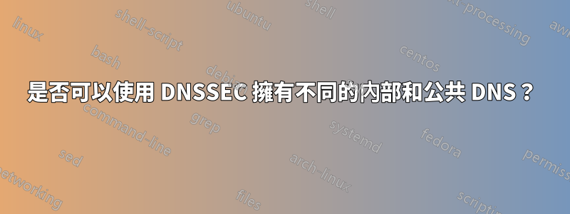 是否可以使用 DNSSEC 擁有不同的內部和公共 DNS？