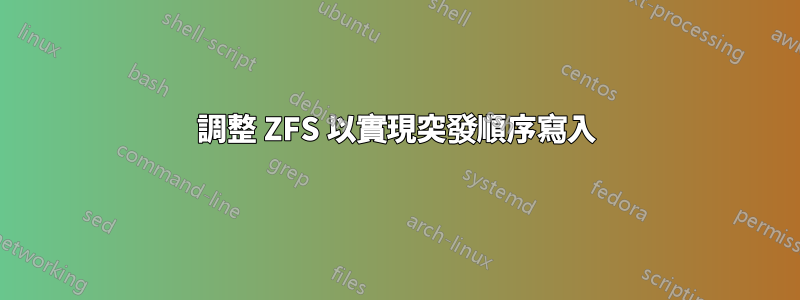 調整 ZFS 以實現突發順序寫入