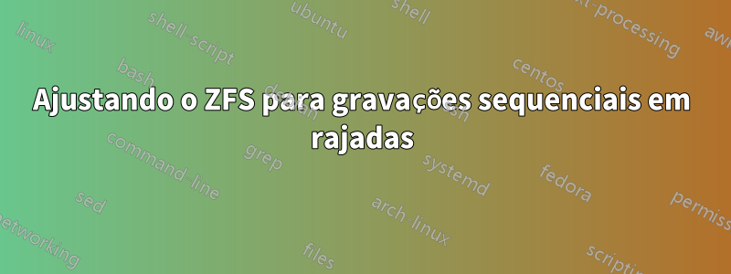 Ajustando o ZFS para gravações sequenciais em rajadas