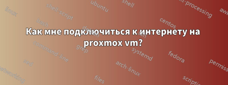 Как мне подключиться к интернету на proxmox vm?