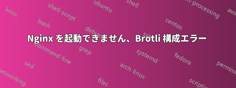 Nginx を起動できません、Brotli 構成エラー