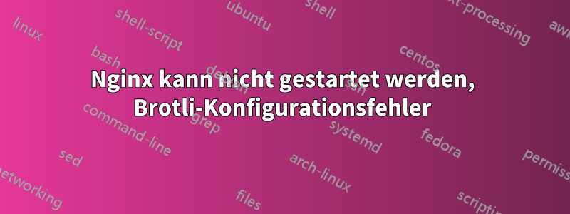 Nginx kann nicht gestartet werden, Brotli-Konfigurationsfehler