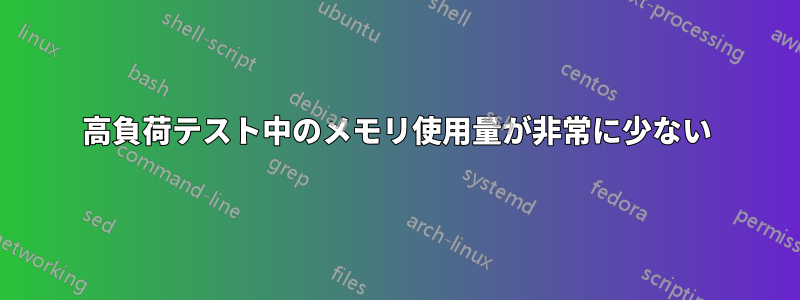 高負荷テスト中のメモリ使用量が非常に少ない