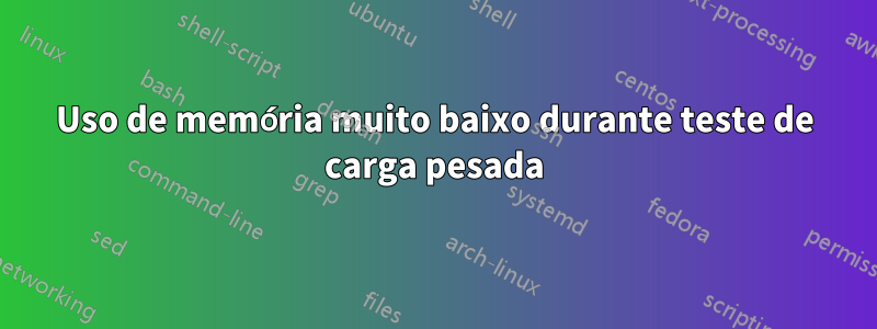 Uso de memória muito baixo durante teste de carga pesada