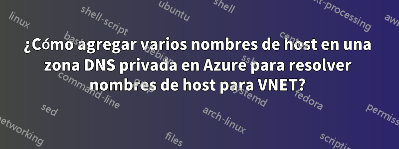 ¿Cómo agregar varios nombres de host en una zona DNS privada en Azure para resolver nombres de host para VNET?