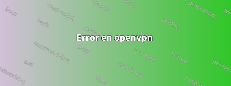 Error en openvpn