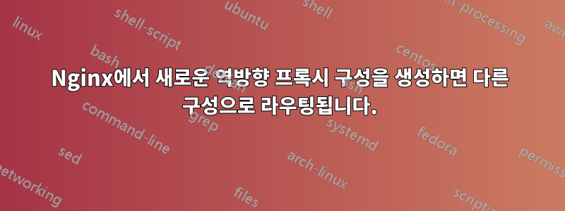 Nginx에서 새로운 역방향 프록시 구성을 생성하면 다른 구성으로 라우팅됩니다.