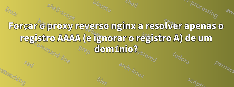 Forçar o proxy reverso nginx a resolver apenas o registro AAAA (e ignorar o registro A) de um domínio?