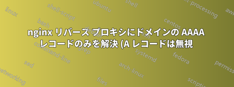 nginx リバース プロキシにドメインの AAAA レコードのみを解決 (A レコードは無視) するように強制しますか?