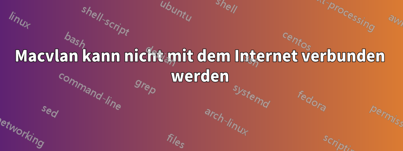 Macvlan kann nicht mit dem Internet verbunden werden