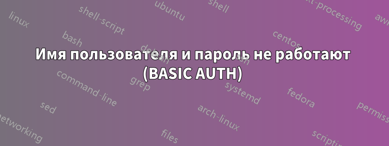 Имя пользователя и пароль не работают (BASIC AUTH)