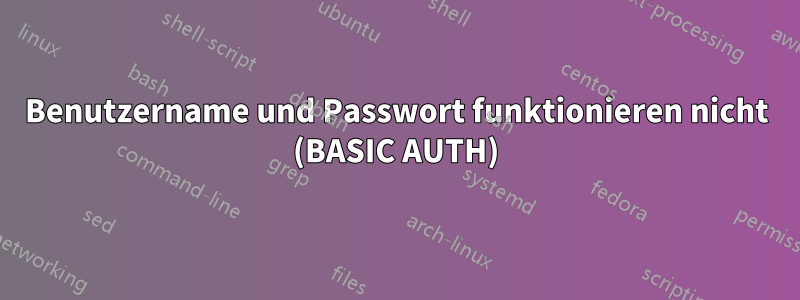 Benutzername und Passwort funktionieren nicht (BASIC AUTH)