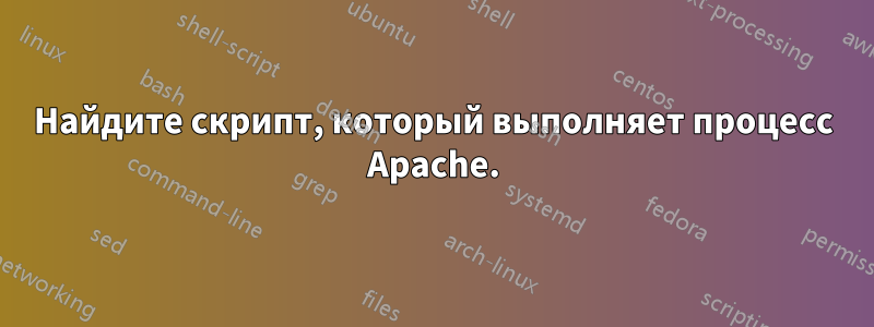 Найдите скрипт, который выполняет процесс Apache.