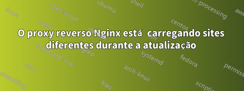 O proxy reverso Nginx está carregando sites diferentes durante a atualização