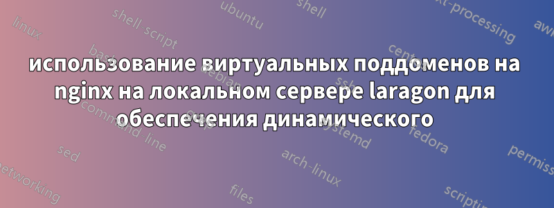 использование виртуальных поддоменов на nginx на локальном сервере laragon для обеспечения динамического