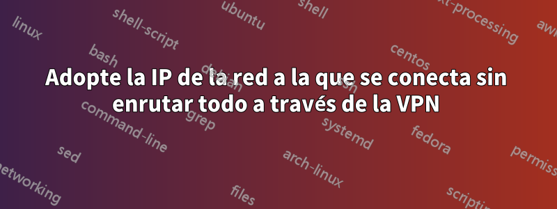 Adopte la IP de la red a la que se conecta sin enrutar todo a través de la VPN