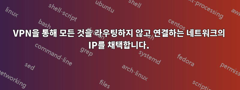 VPN을 통해 모든 것을 라우팅하지 않고 연결하는 네트워크의 IP를 채택합니다.