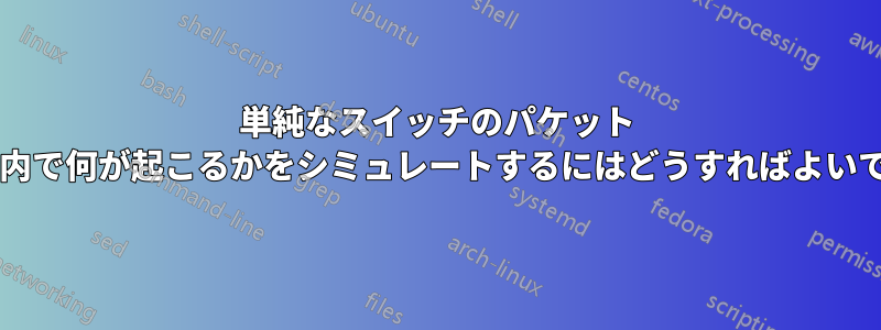 単純なスイッチのパケット バッファー内で何が起こるかをシミュレートするにはどうすればよいでしょうか?