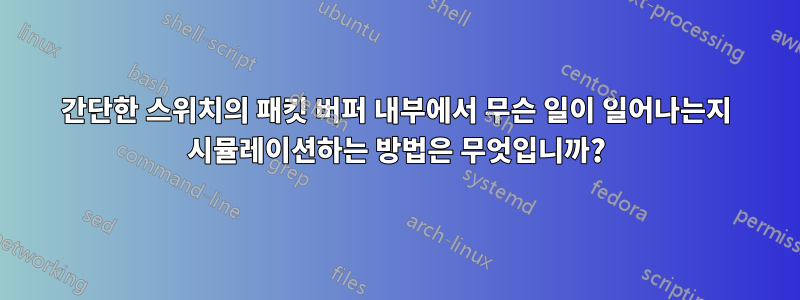 간단한 스위치의 패킷 버퍼 내부에서 무슨 일이 일어나는지 시뮬레이션하는 방법은 무엇입니까?