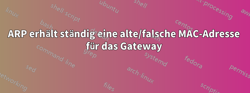 ARP erhält ständig eine alte/falsche MAC-Adresse für das Gateway